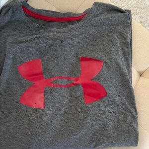 Under Armour Charcoal and CrimsonLong Sleeve Tee